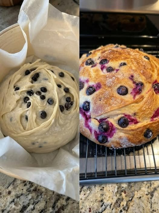 Blueberry Lemon Cream Cheese Sourdough Bread