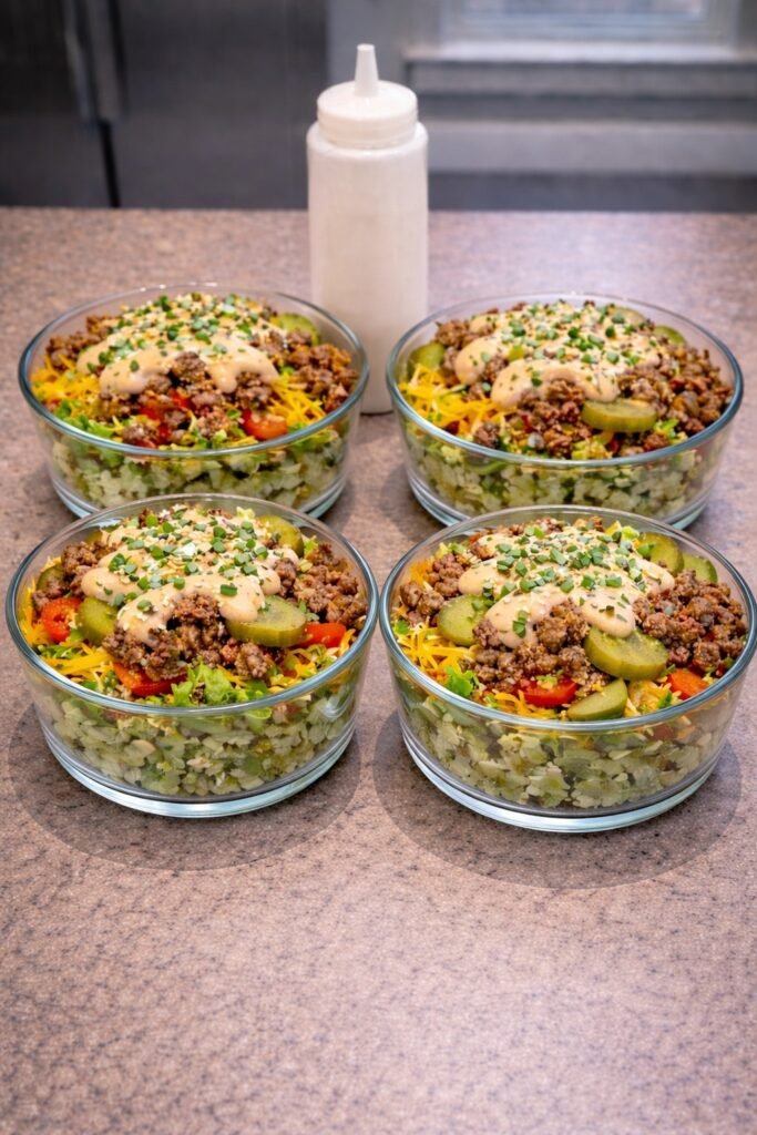 Big Mac Cheeseburger Protein Bowl